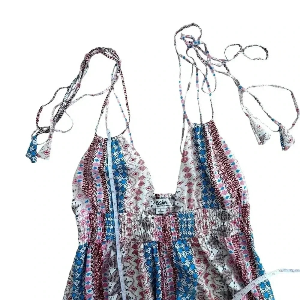 Lulu Print Backless V Neck Slip Maxi Dress - Picture 11 of 16
